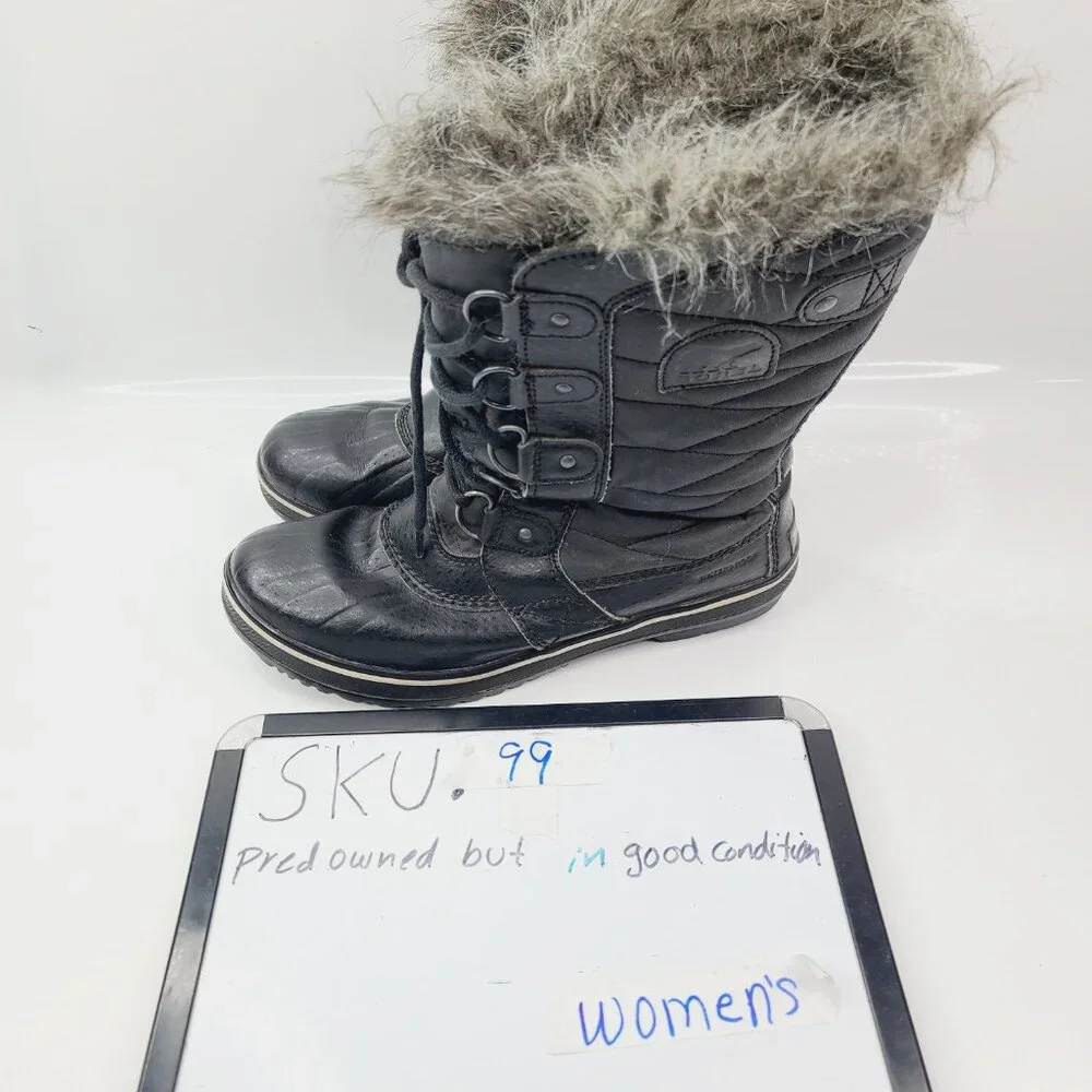 Sorel Women's Black Stone‎ Tofino II NL2332-010 Mid-Calf Snow Boots Size 9.5
